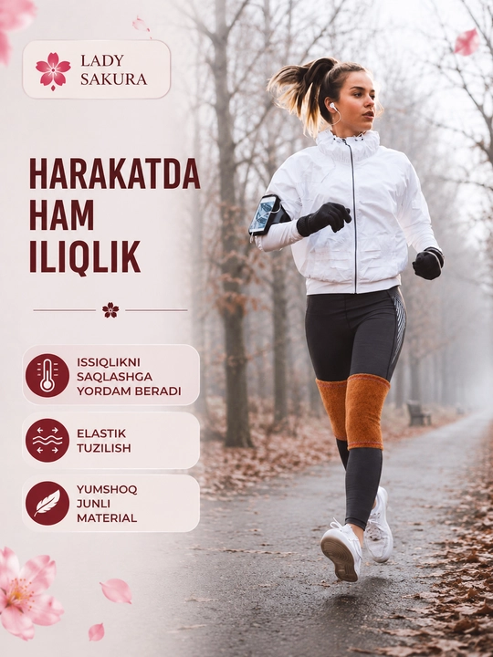Ayollar va erkaklar uchun kalta isituvchi tizzalik, yumshoq junli oyoq bandaji, 1 juft