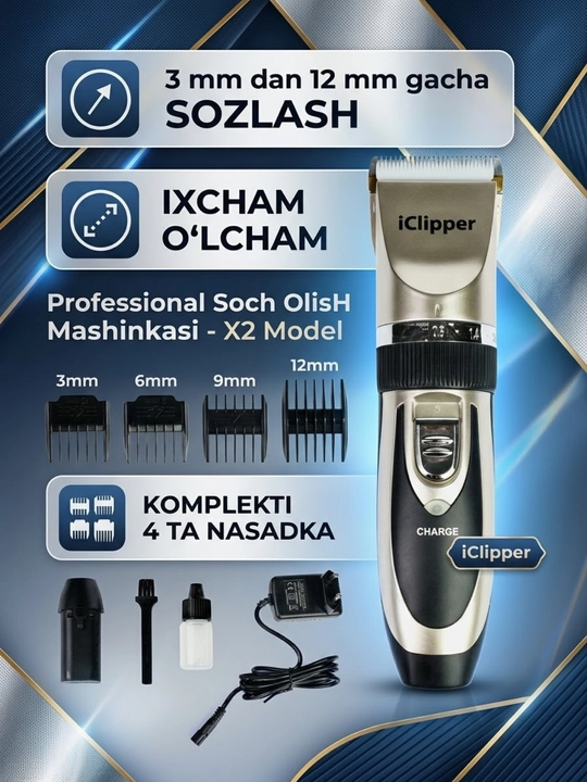 IClipper professional soch va soqol olish mashinasi - 