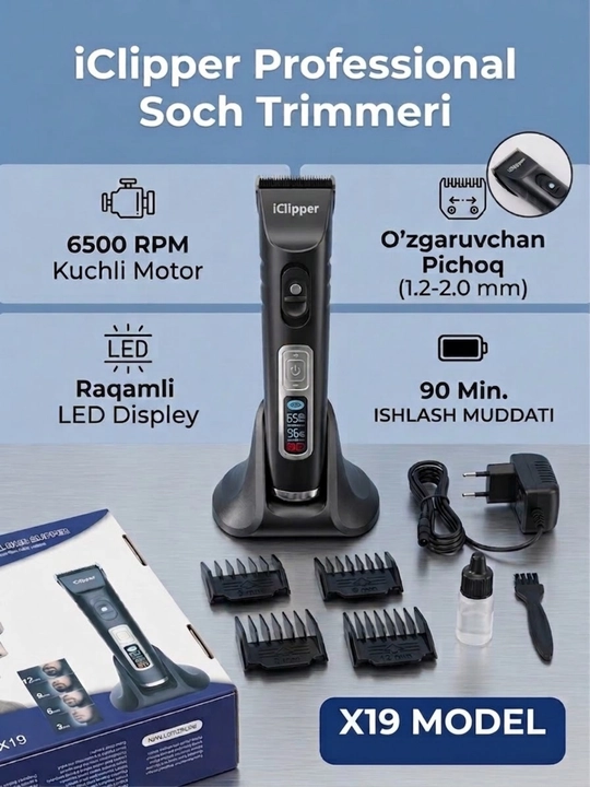 IClipper professional soch va soqol olish mashinasi - 