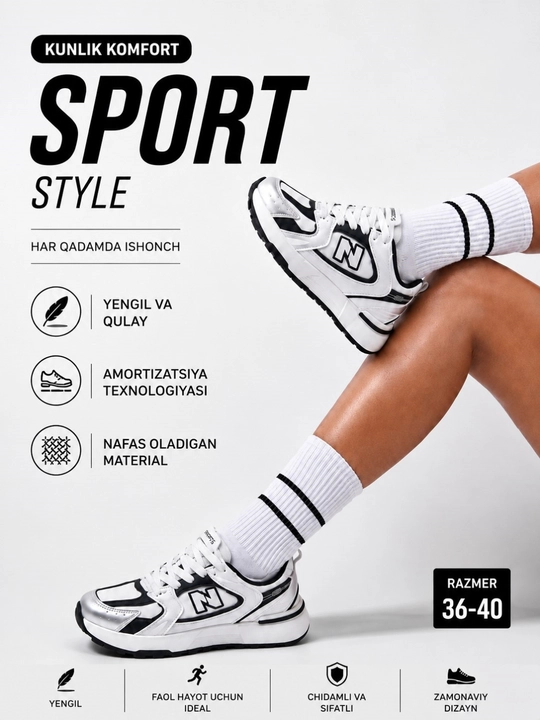 Qizlar va ayollar uchun kundalik krossovkalar, sport krossovkalari - 