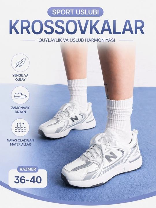 Qizlar va ayollar uchun kundalik krossovkalar, sport krossovkalari - 