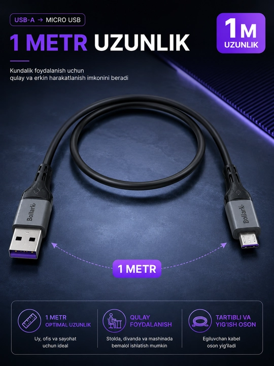 Tezkor Zaryadlovchi Adapter USB-C Type-C Kabel bilan iPhone Samsung Telefonlar uchun