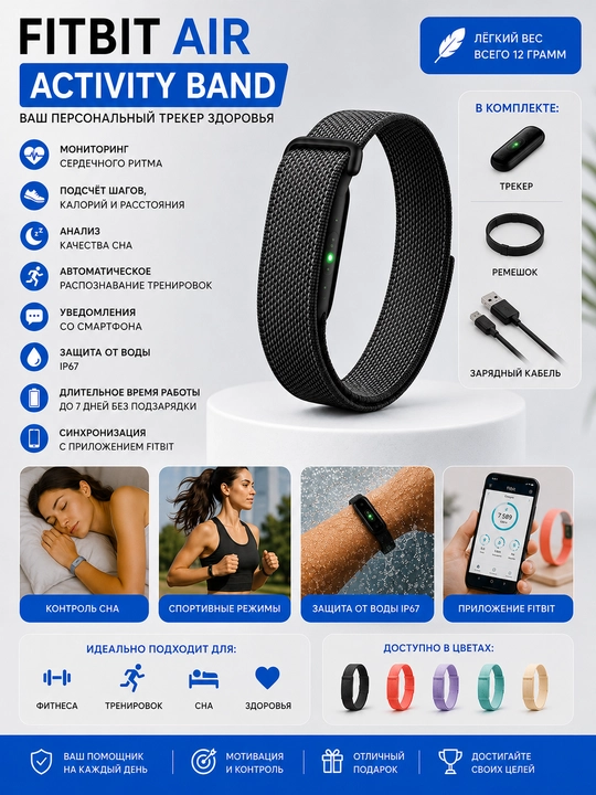 Fitbit Air fitnes braslet, aqlli soatlar smart watch, smart soat