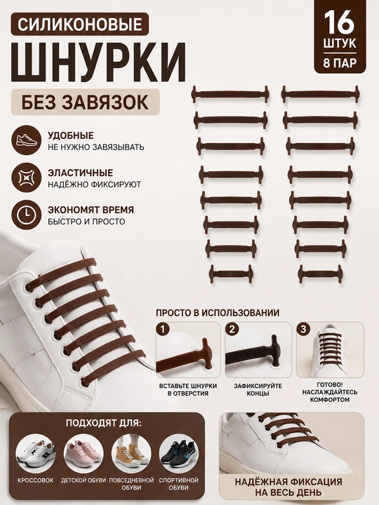 Эластичные шнурки для обуви, силиконовые, более 5 расцветок