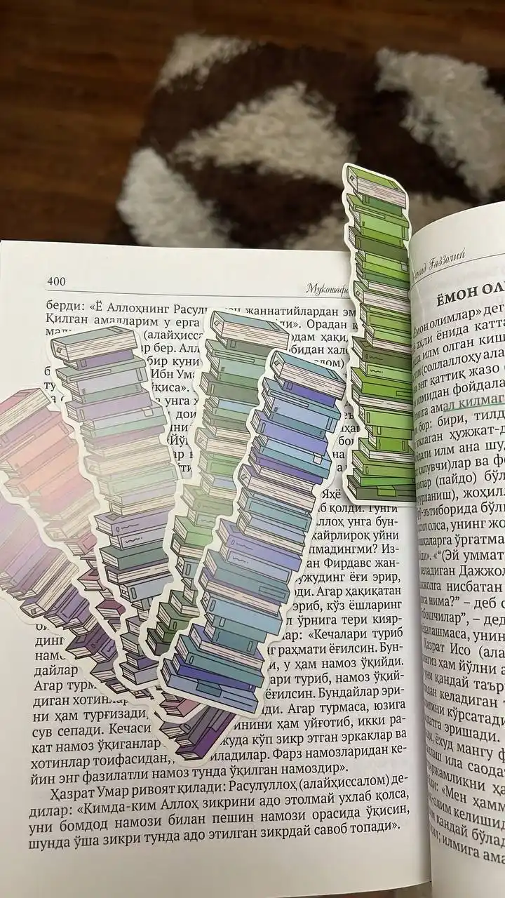 Картонные закладки для книг bookmark набор из 6 штук, разные дизайны, случайный выбор
