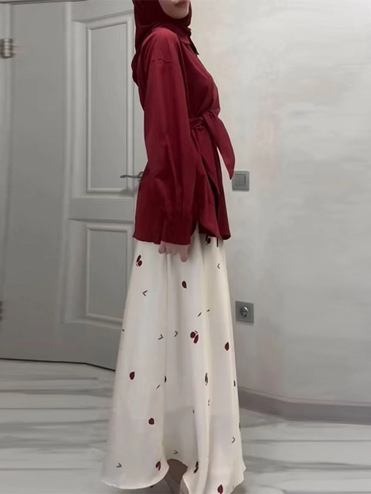 Ayollar o‘rama bluzka-rubashkasi, belbog‘li, uzun yengli S–2XL — ELLY FASHION