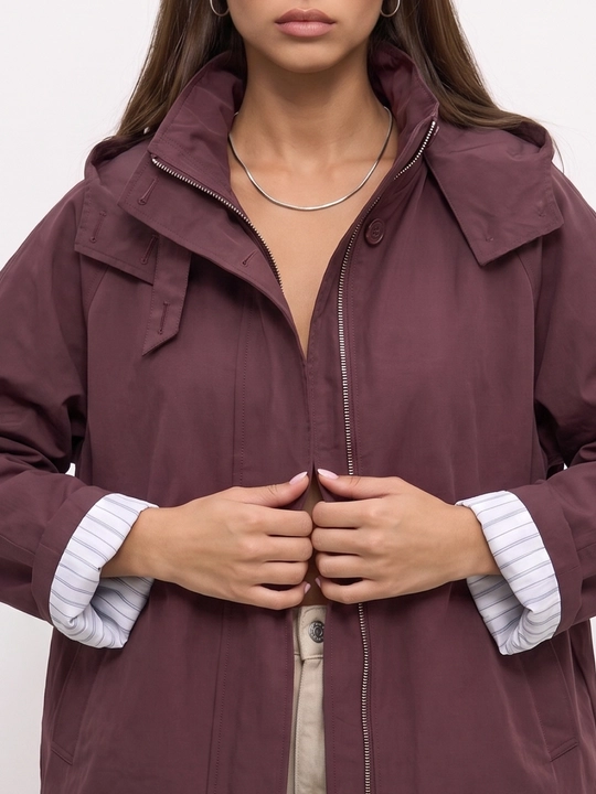 Ayollar vetrovkasi, kapyushonli kurtka, trench oversize, M–4XL — ELLY FASHION
