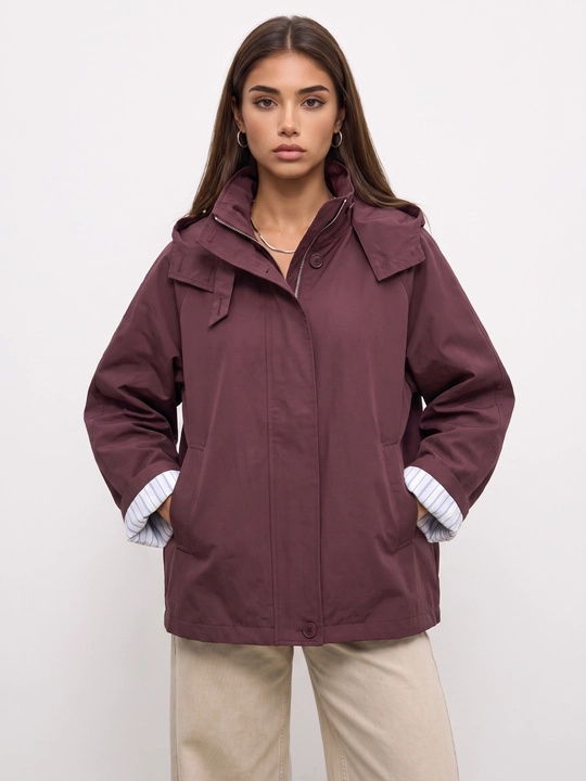 Ayollar vetrovkasi, kapyushonli kurtka, trench oversize, M–4XL — ELLY FASHION - 