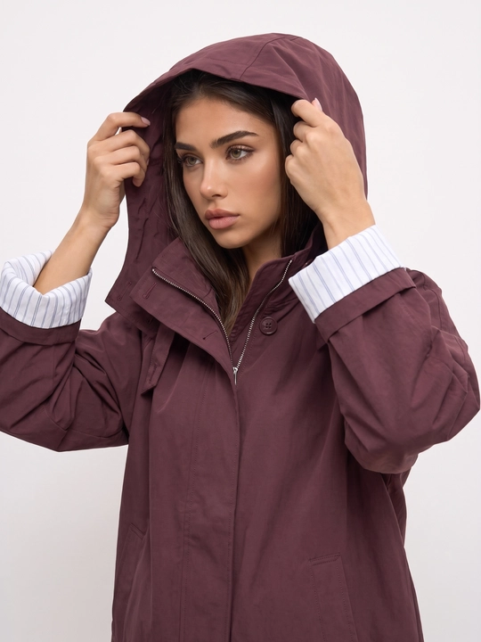 Ayollar vetrovkasi, kapyushonli kurtka, trench oversize, M–4XL — ELLY FASHION