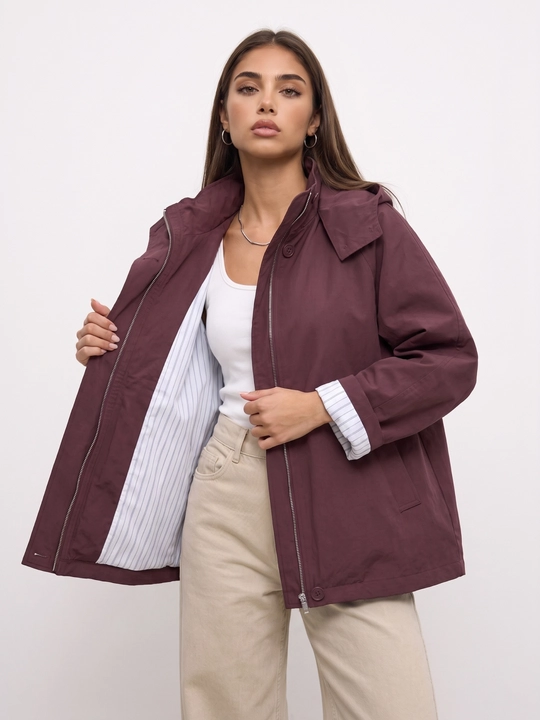 Ayollar vetrovkasi, kapyushonli kurtka, trench oversize, M–4XL — ELLY FASHION