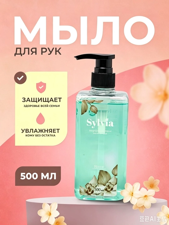 Parfumlangan suyuq sovun, 500 ml, 99.9% bakteriya yoqotadi, mukammal tozalaydi va namlantiradi