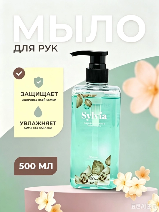 Parfumlangan suyuq sovun, 500 ml, 99.9% bakteriya yoqotadi, mukammal tozalaydi va namlantiradi