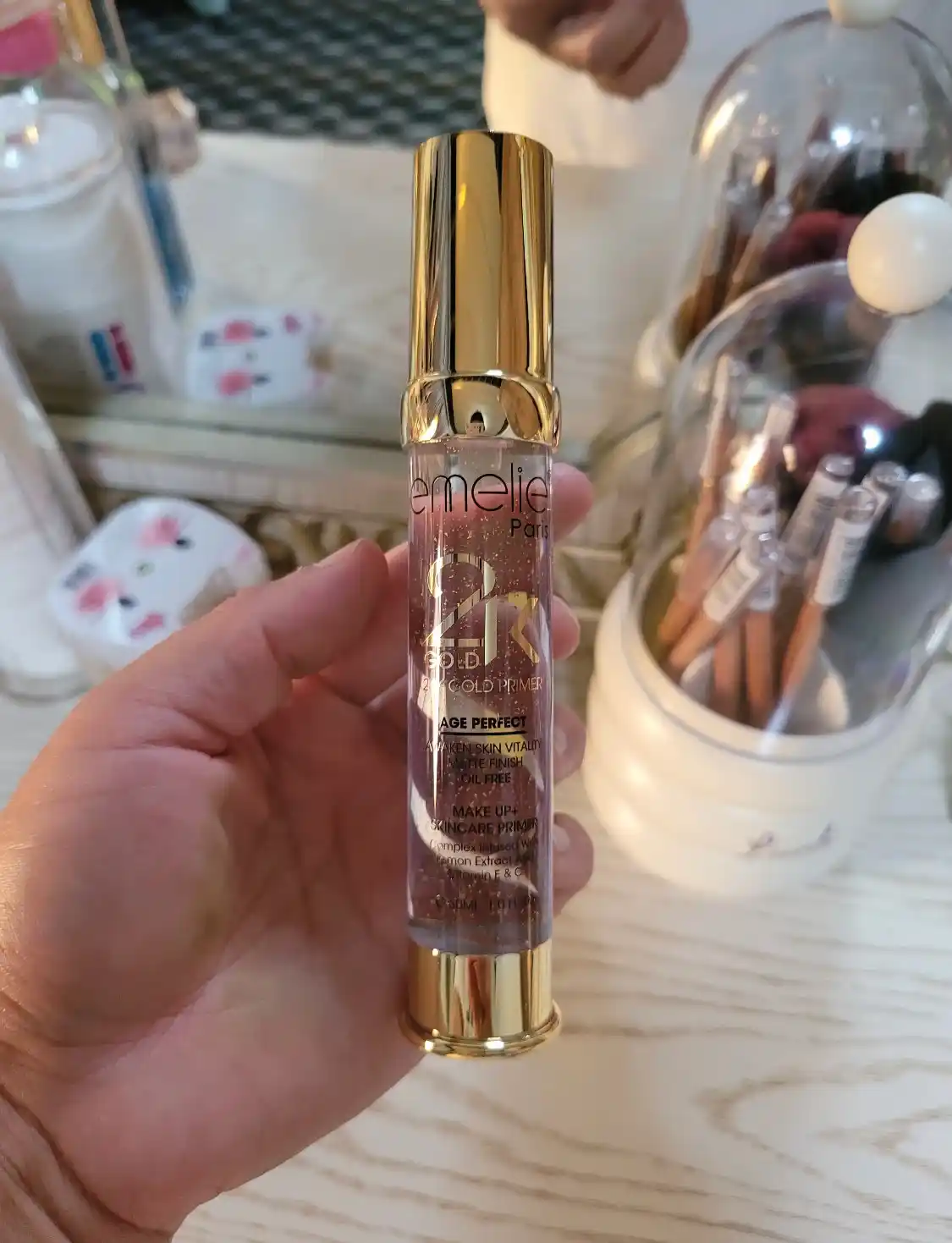 Основа под макияж EMELIE 24K GOLD, база под макияж для лица, праймер, тональная основа