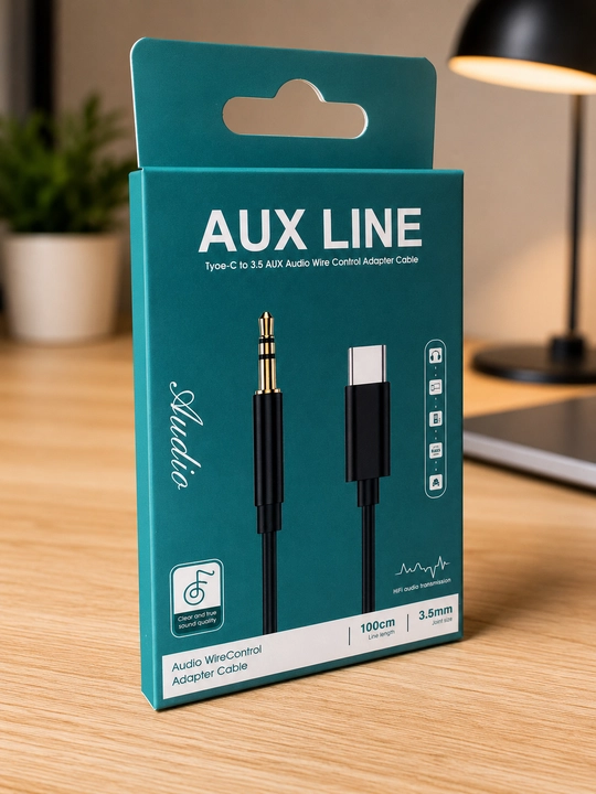 Ovoz uzatish uchun 3,5 mm AUX Type-C kabel-adapteri
