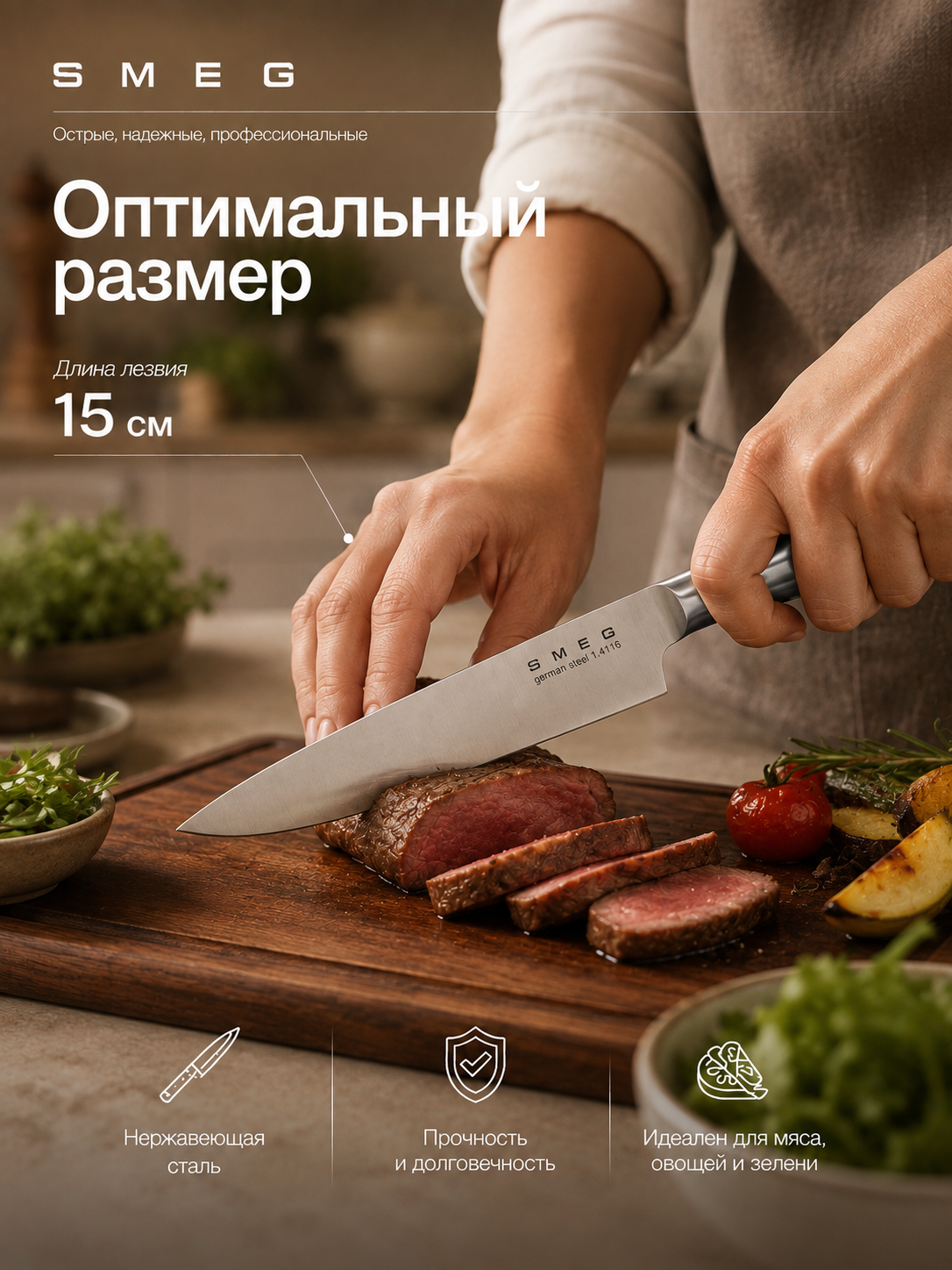 Многофункциональный нож — универсальный, для любых продуктов - 