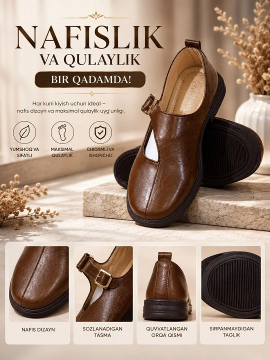 Ayollar tuflisi, ayollar poyabzali, mokasinlar, baletkalar - 