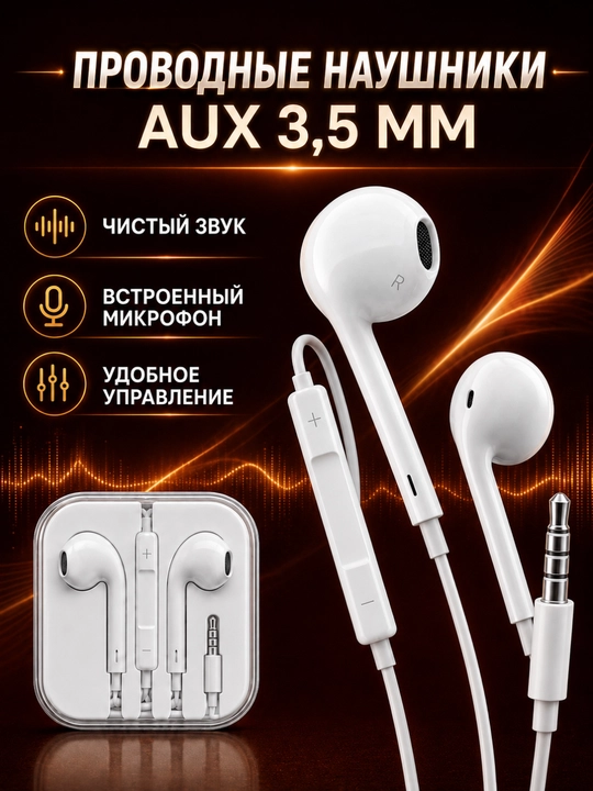 Simli quloqchinlar Lightning, USB Type-C, AUX, mikrofonli quloqchinlar, telefon naushnik - 