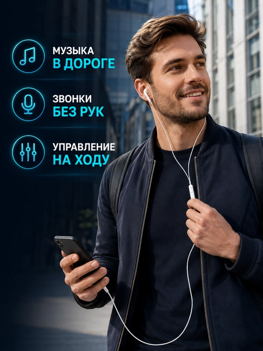 Simli quloqchinlar Lightning, USB Type-C, AUX, mikrofonli quloqchinlar, telefon naushnik
