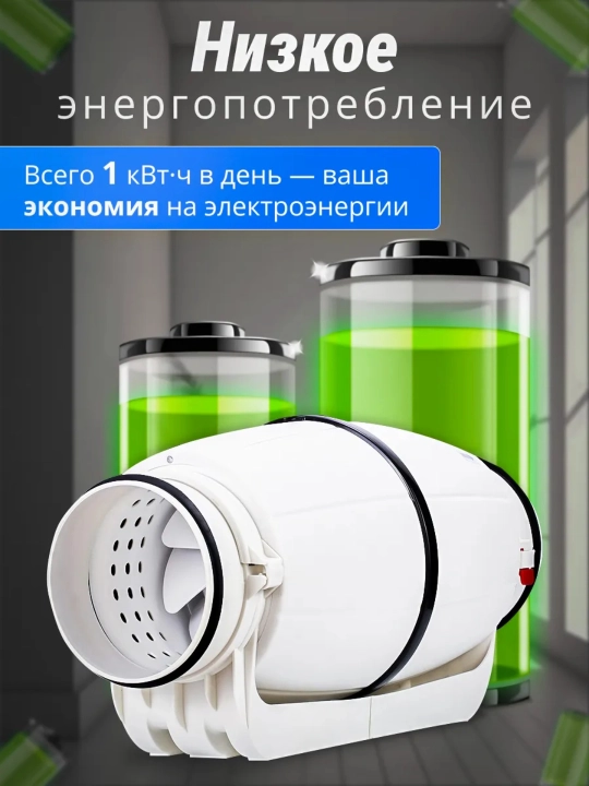 Канальный вентилятор серии HZ 100–200 мм, 220 В, 40–130 Вт