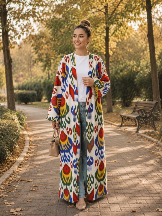Ayollar uchun milliy abaya, standart o‘lcham, 46-60, material: zig‘ir