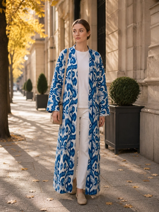 Ayollar uchun milliy abaya, standart o‘lcham, 46-60, material: zig‘ir
