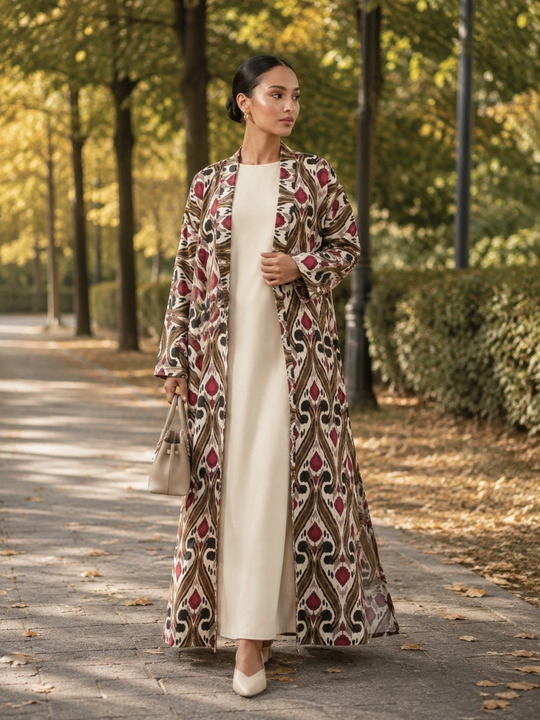 Ayollar uchun milliy abaya, standart o‘lcham, 46-60, material: zig‘ir