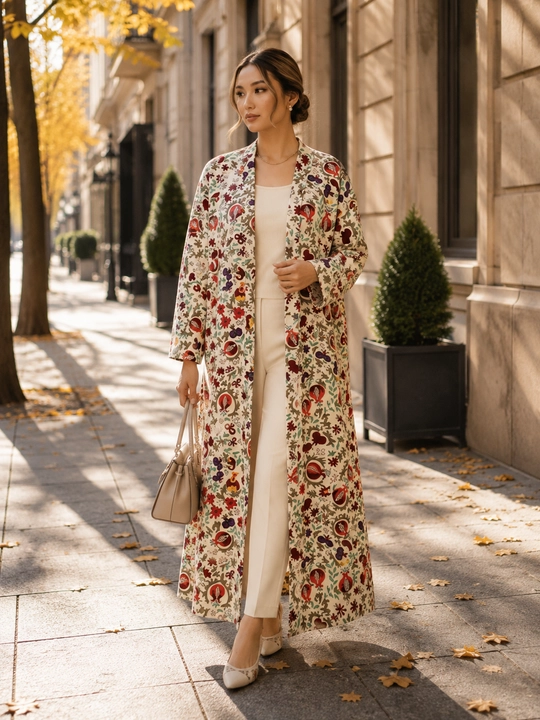 Ayollar uchun milliy abaya, standart o‘lcham, 46-60, material: zig‘ir