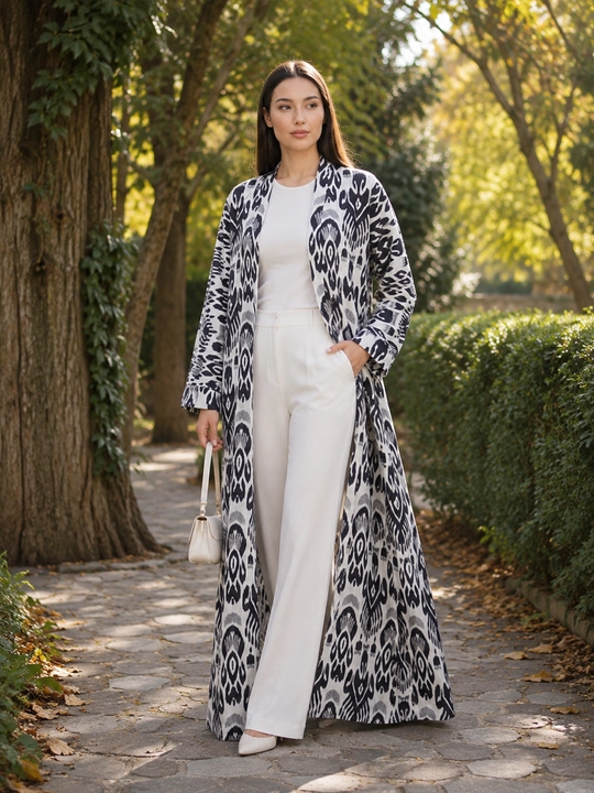 Ayollar uchun milliy abaya, standart o‘lcham, 46-60, material: zig‘ir