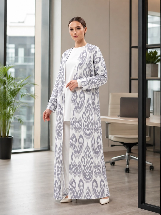 Ayollar uchun milliy abaya, standart o‘lcham, 46-60, material: zig‘ir