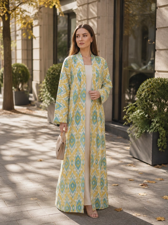 Ayollar uchun milliy abaya, standart o‘lcham, 46-60, material: zig‘ir