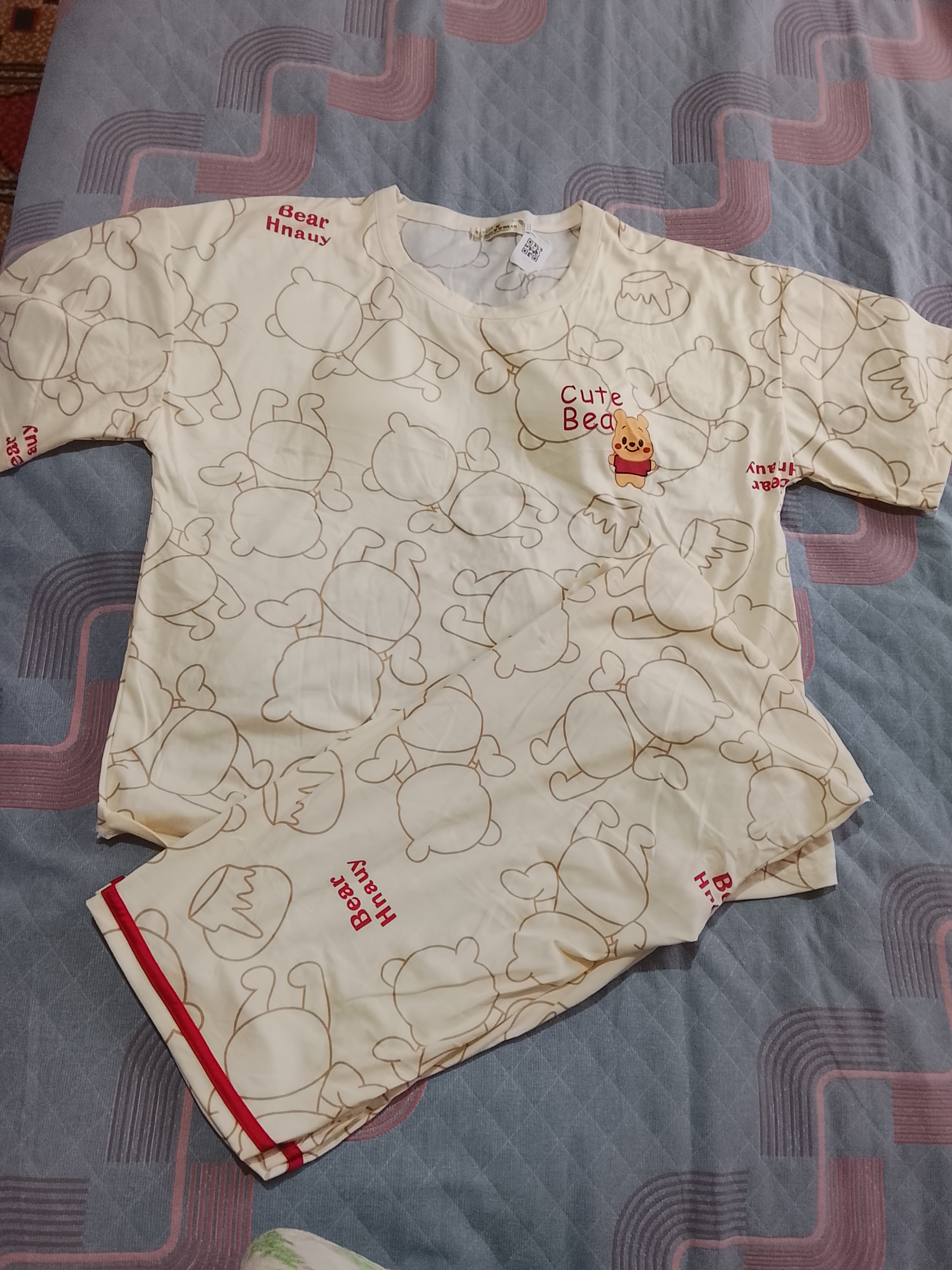 Ayollar va qizlar uchun pijama, ikki dona, ichki siynabandli, kofta va shimli, 2 tasi 1 da