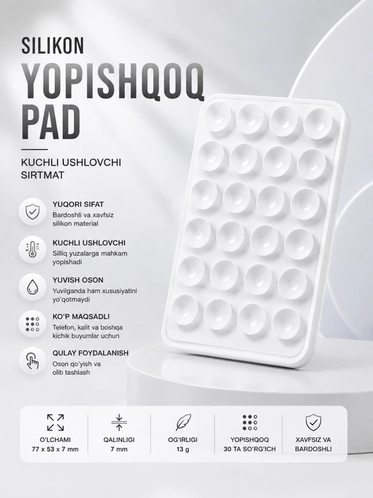 Telefon uchun silikon vakuumli prokladka - 