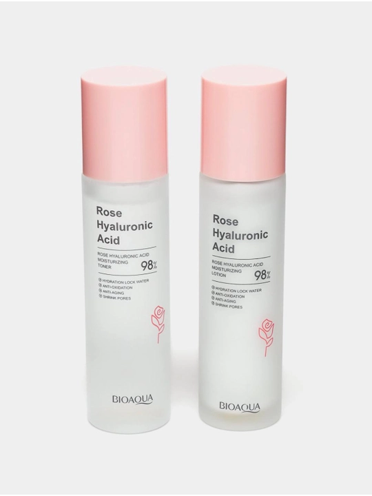 BioAqua Rose Essence sovg‘a kosmetika to‘plami, 6 tasi 1 da, yuz va tana parvarishi uchun