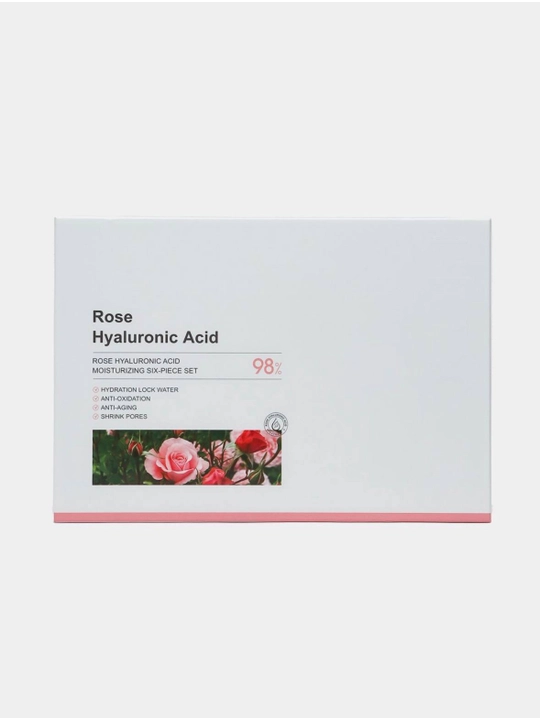 BioAqua Rose Essence sovg‘a kosmetika to‘plami, 6 tasi 1 da, yuz va tana parvarishi uchun