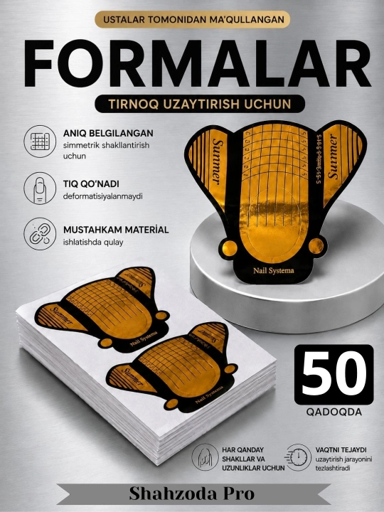 Asalari tirnoq o‘stirish uchun pastki qoliplar, 10, 20, 50, 100 dona - 