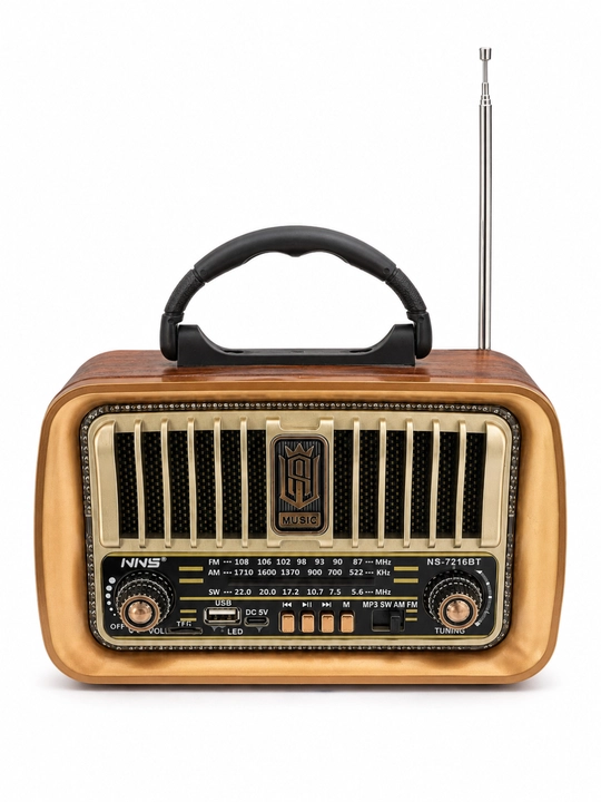 Колонка-ретрорадио NNS NS-7216BT, Bluetooth, AM/FM/SW, USB/TF, TWS, с аккумулятором