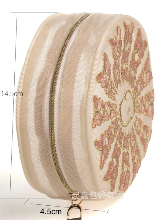 Kosmetik organayzer, pardoz buyumlari uchun kashtali shaffof sumka, kosmetichka