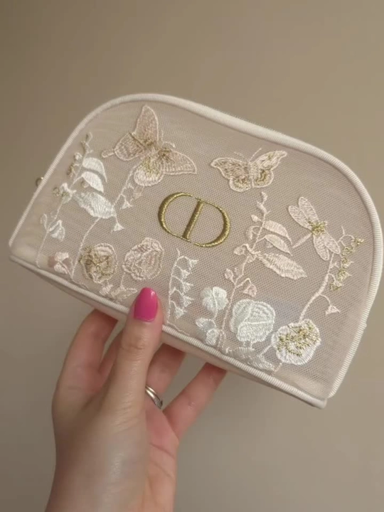 Kosmetik organayzer, pardoz buyumlari uchun kashtali shaffof sumka, kosmetichka
