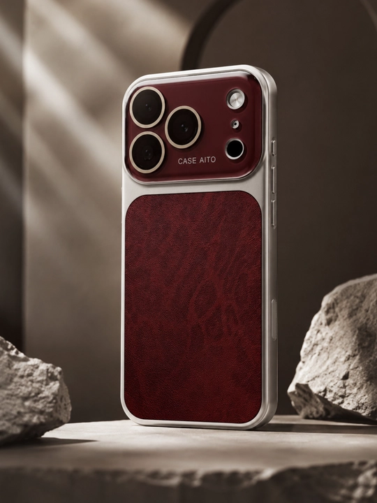 IPhone uchun Leopard naqshli bordo rangli g`ilof - 