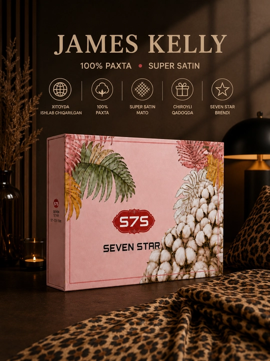 James Kelly 1 va 2 kishilik choyshablar to‘plami, 100% paxta, Super Satin