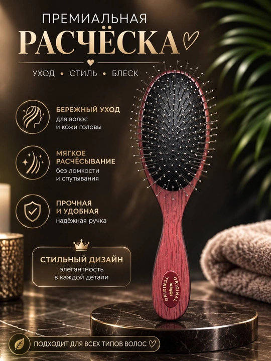 Расческа для волос — удобная расческа для ежедневного ухода и укладки - 