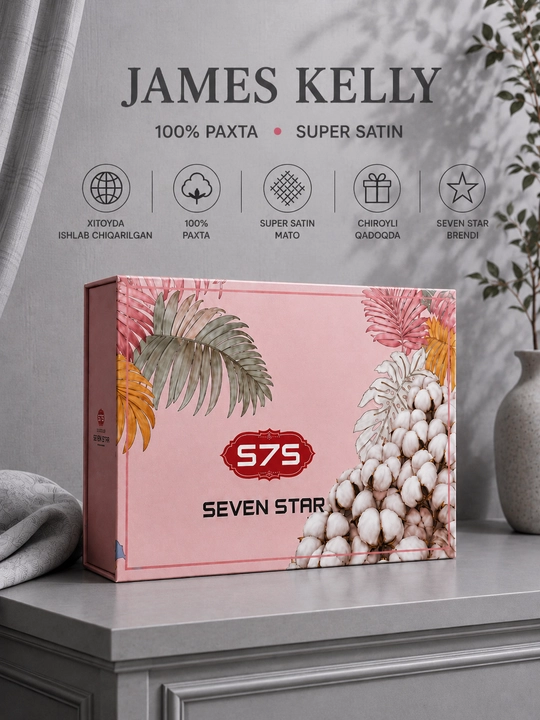 James Kelly 1 va 2 kishilik choyshablar to‘plami, 100% paxta, Super Satin
