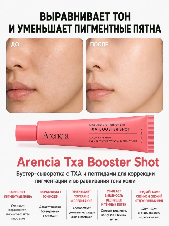 Arencia Vitamin C Booster Shot осветляющий крем бустер с витамином С и ниациномидом