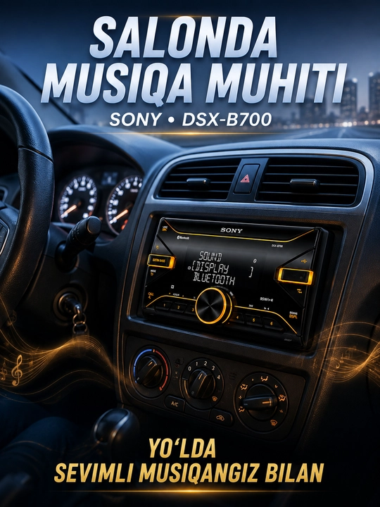 Автомагнитола Sony DSX-B700, Bluetooth, 2-DIN, 4x55 Вт, черная, EXTRA BASS