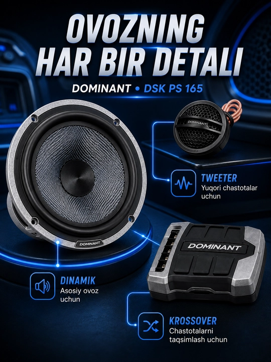 Автомобильная колонка DOMINANT DSK PS-165, 250 Вт, 16,5 см, 2-полосная акустика