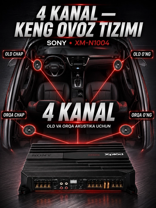 Усилитель для колонок SONY Xplod XM-N1004, 1000 Вт, 4-канальный, черный