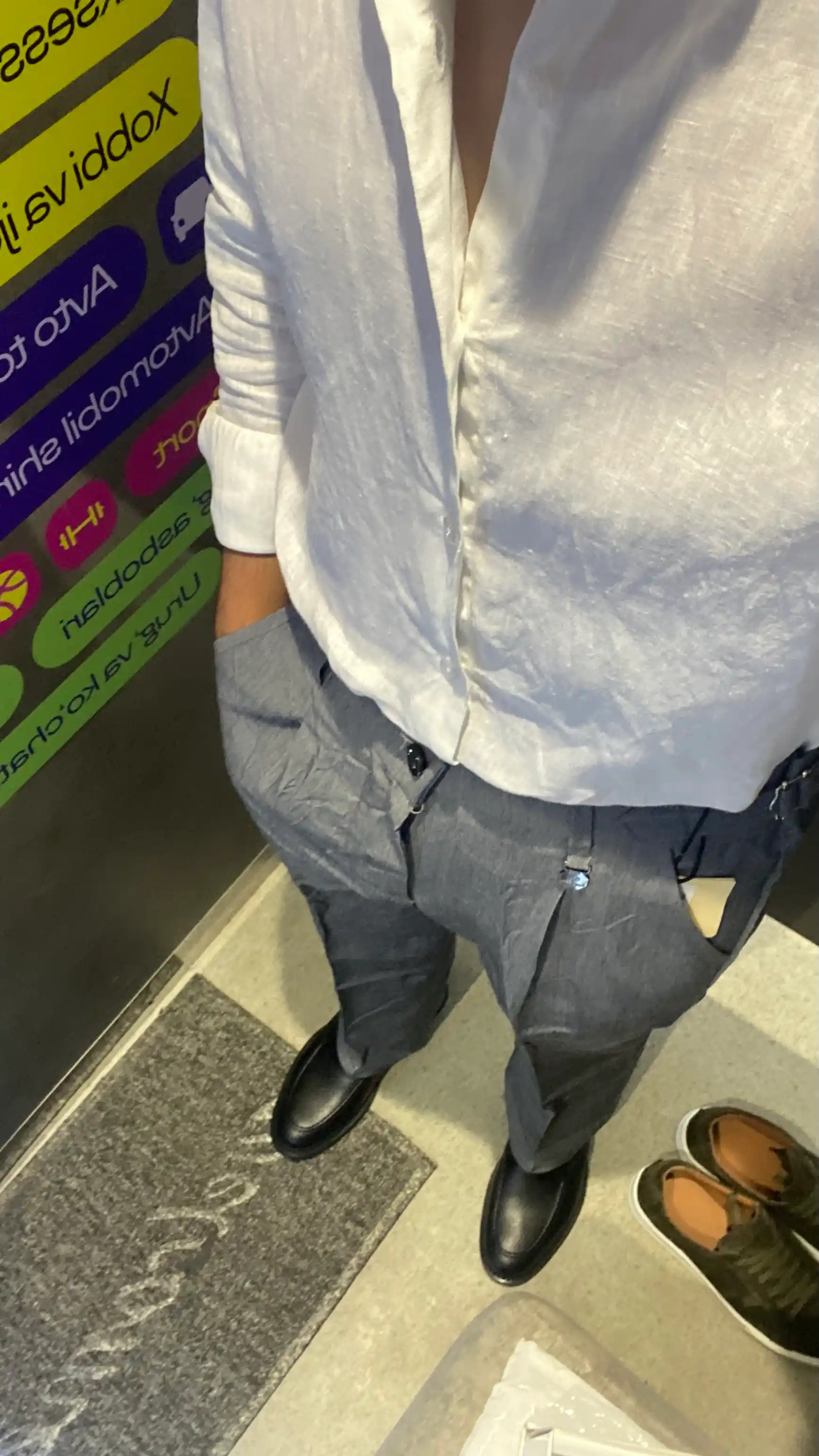 Erkaklar oversayz kenglikda klassik shimi, Old Money uslub, paxta va polyester