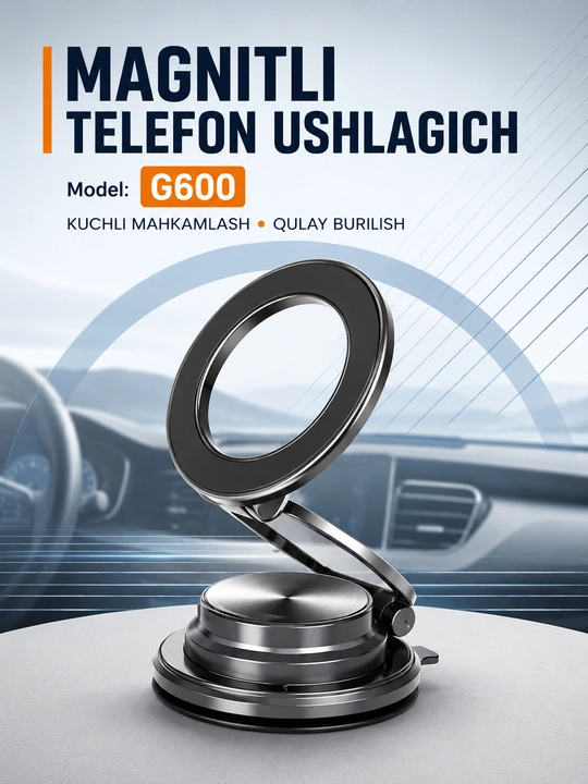 Магнитный держатель для телефона G600 Vacuum Suction Magnetic Bracket, вакуумный - 