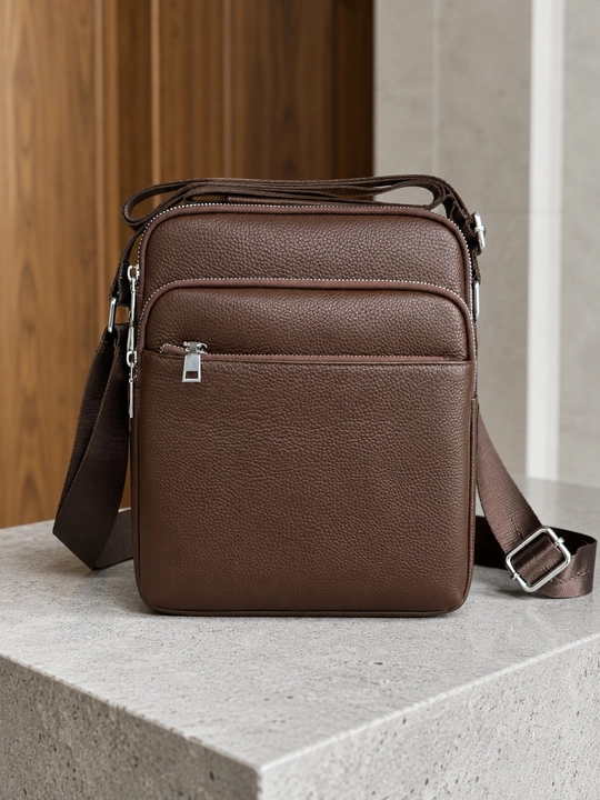 Мужская сумка через плечо из экокожи, Crossbody, 3 отделения