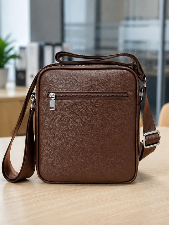 Мужская сумка через плечо из экокожи, Crossbody, 3 отделения